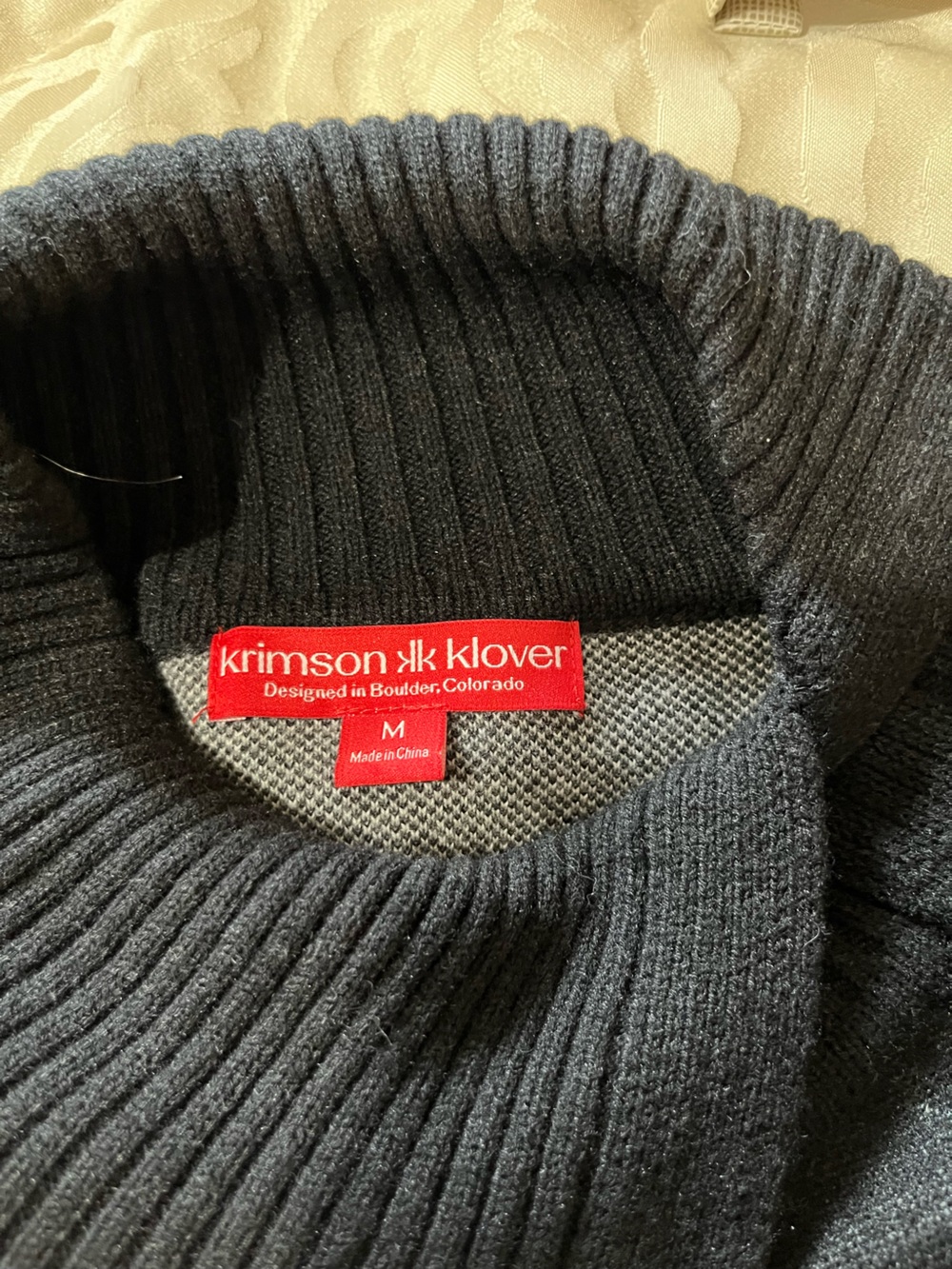 Krimson Klover Black Sweater with White & Gray Patterned Accents - Picture 3 of 4